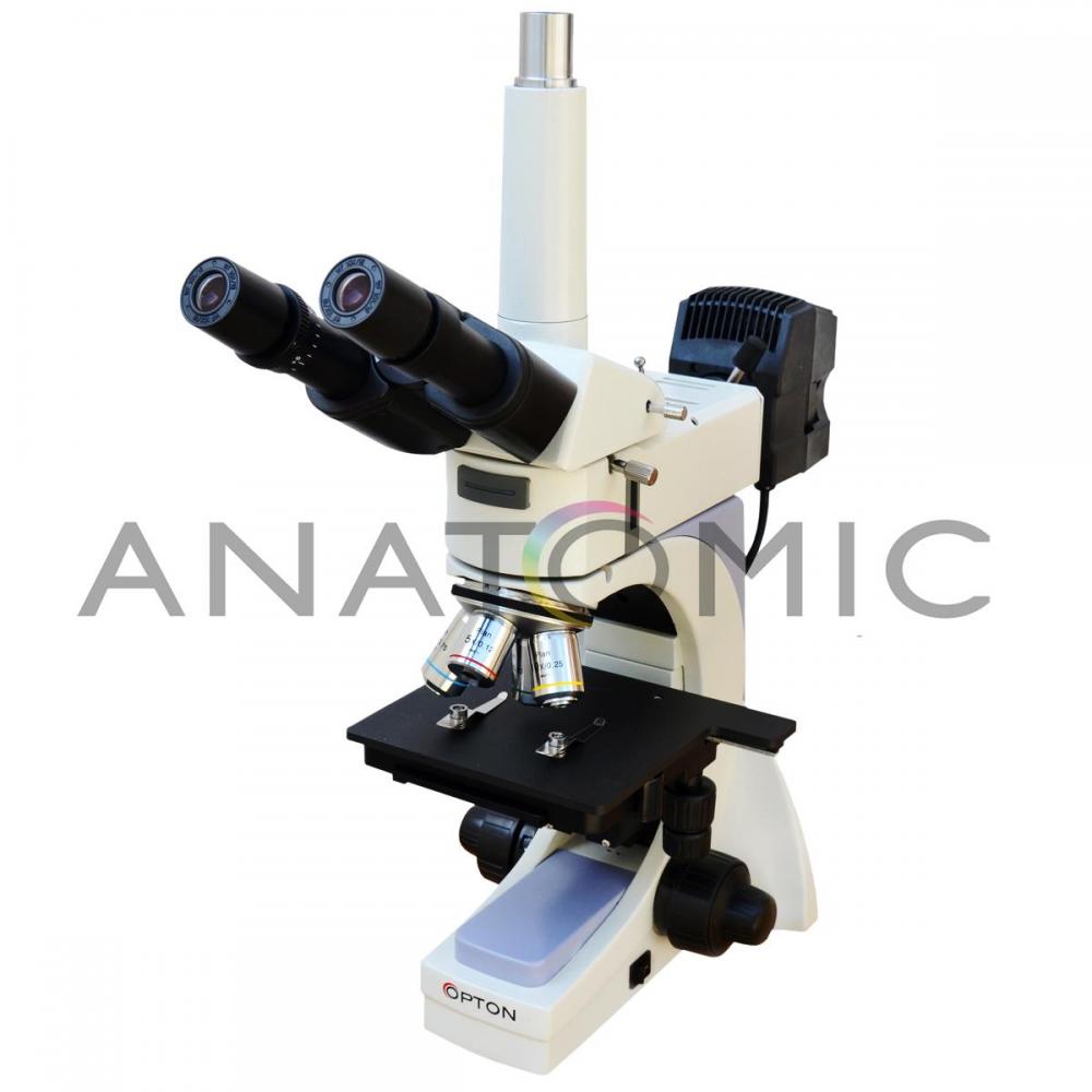 Microscópio Metalográfico Trinocular, com Ampliação de 50x, 100x, 200x e 500x ou até 1.000X (Opcional)